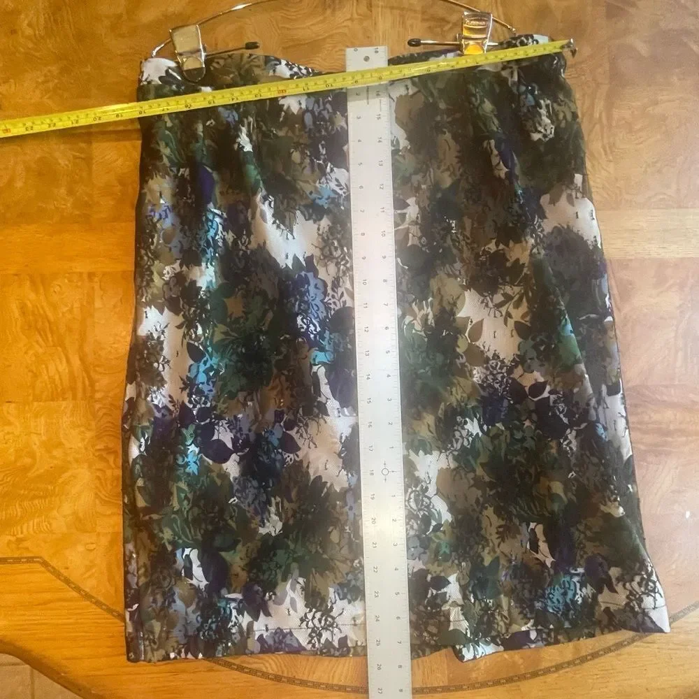 BEAUTIFUL A Line Floral Skirt with Lace overlay